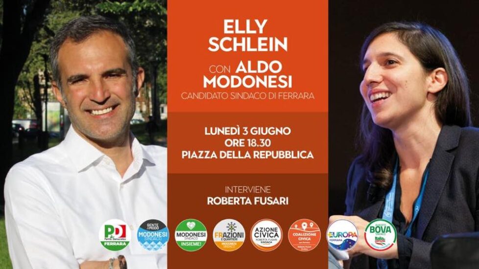 Elly Schlein a Ferrara per Modonesi Sindaco