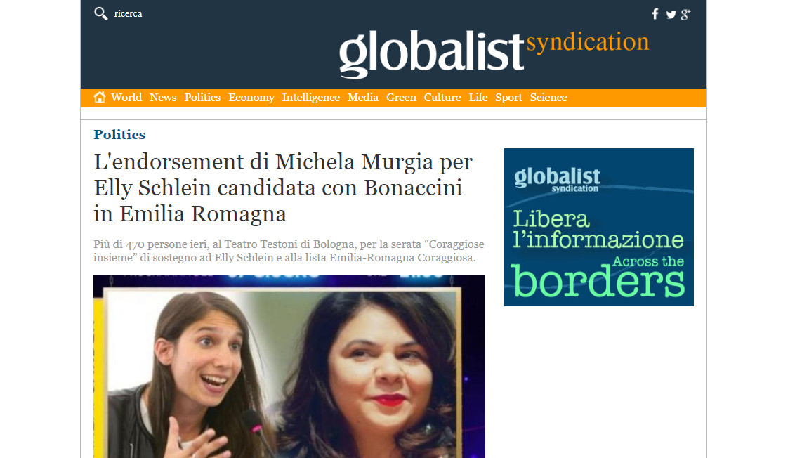 Globalist – L’endorsement di Michela Murgia per Elly Schlein candidata con Bonaccini in Emilia Romagna