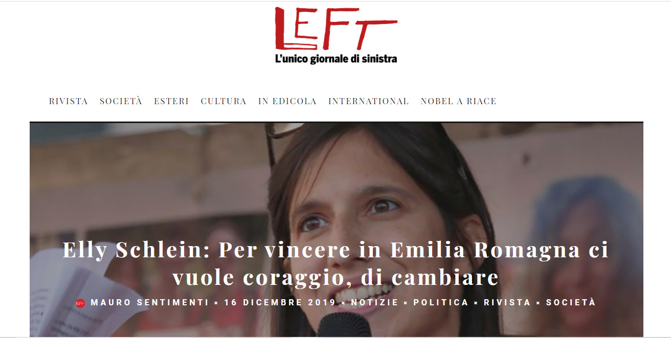 Left – Elly Schlein: Per vincere in Emilia Romagna ci vuole coraggio, di cambiare