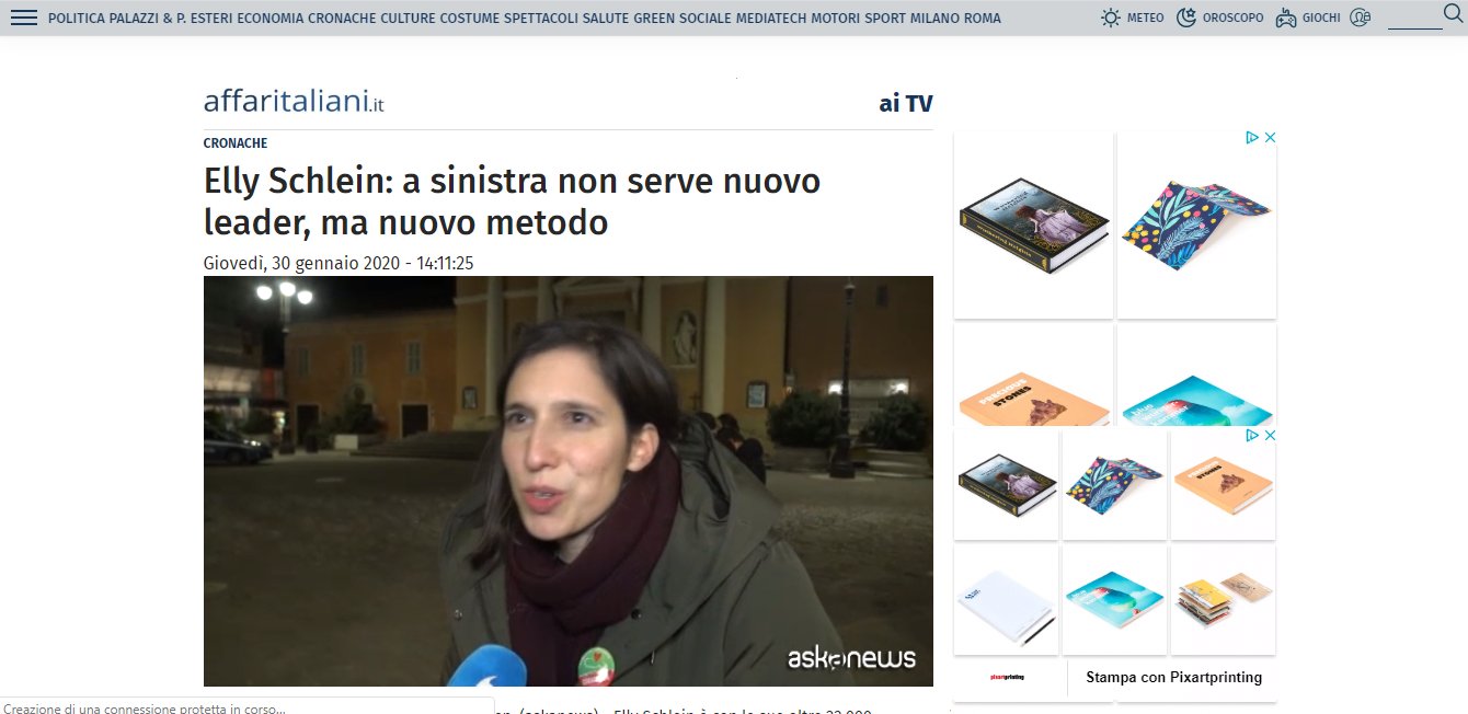 Affaritaliani.it – Elly Schlein: a sinistra non serve nuovo leader, ma nuovo metodo