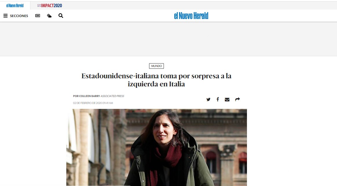 el Nuevo Herald – Estadounidense-italiana toma por sorpresa a la izquierda en Italia