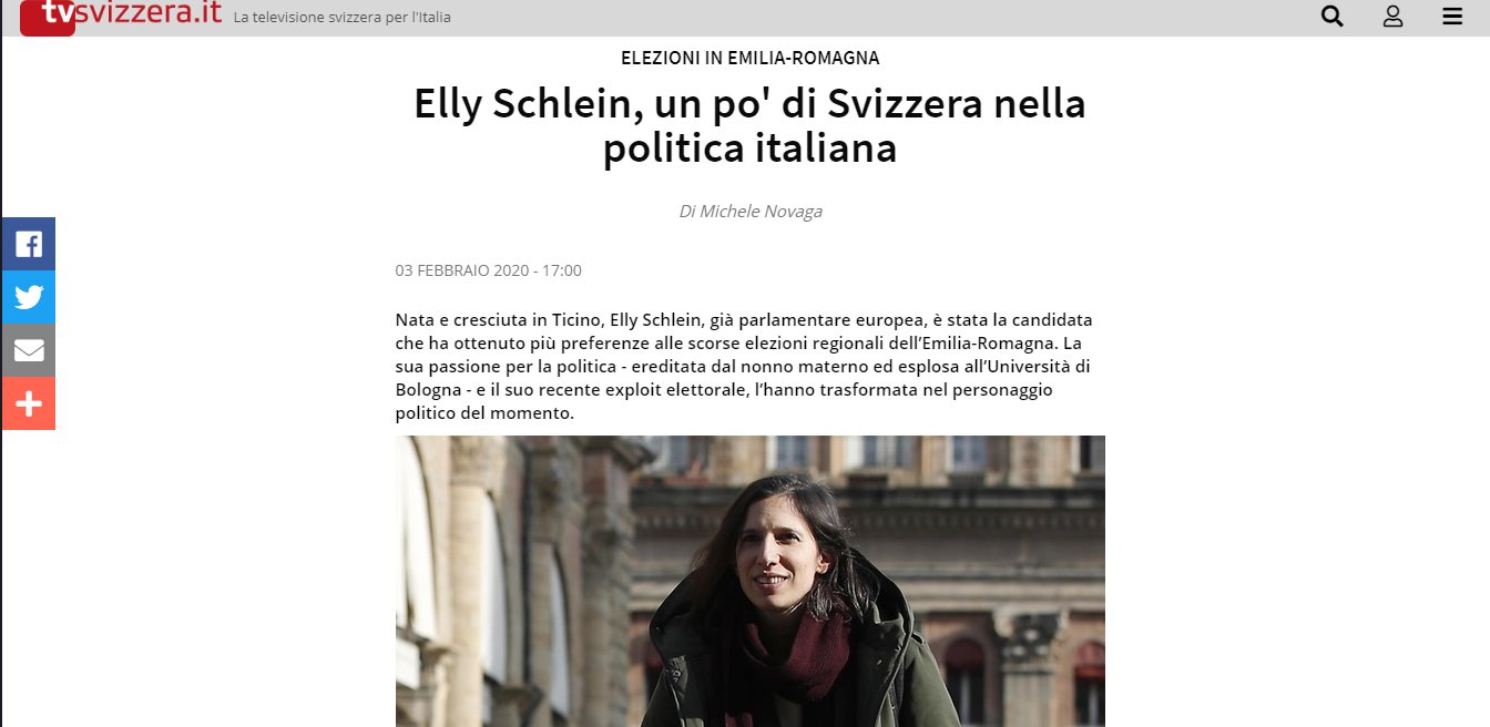 tvsvizzera.it – Elly Schlein, un po’ di Svizzera nella politica italiana