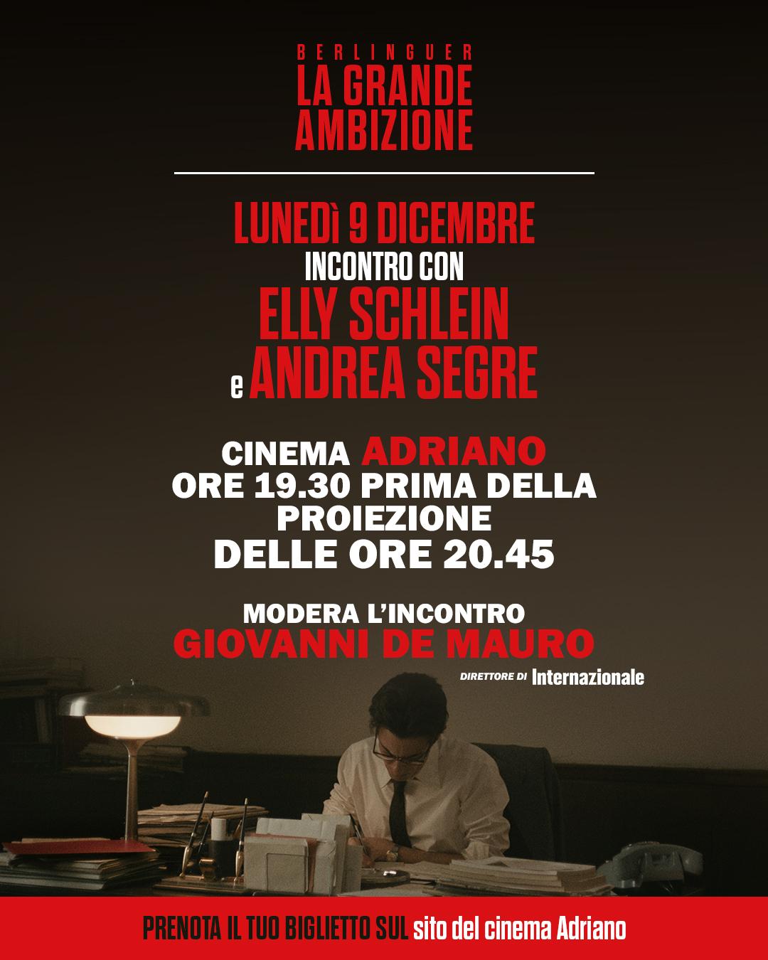 Elly Schlein con Andrea Segre per il film Berlinguer - La grande ambizione