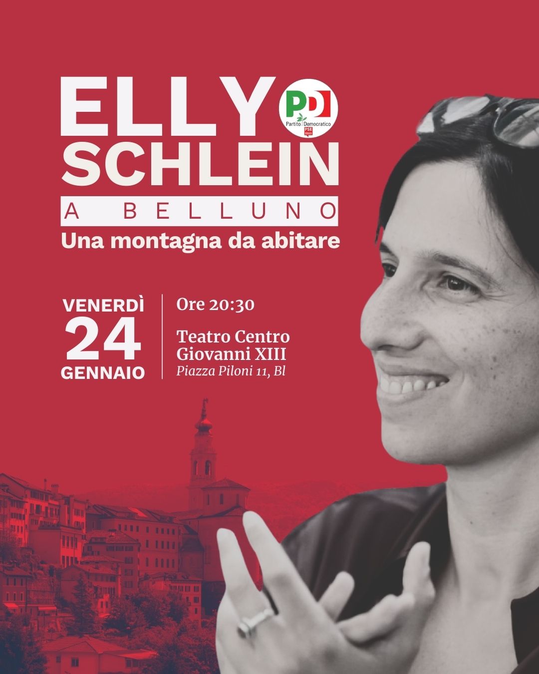 Elly Schlein a Belluno