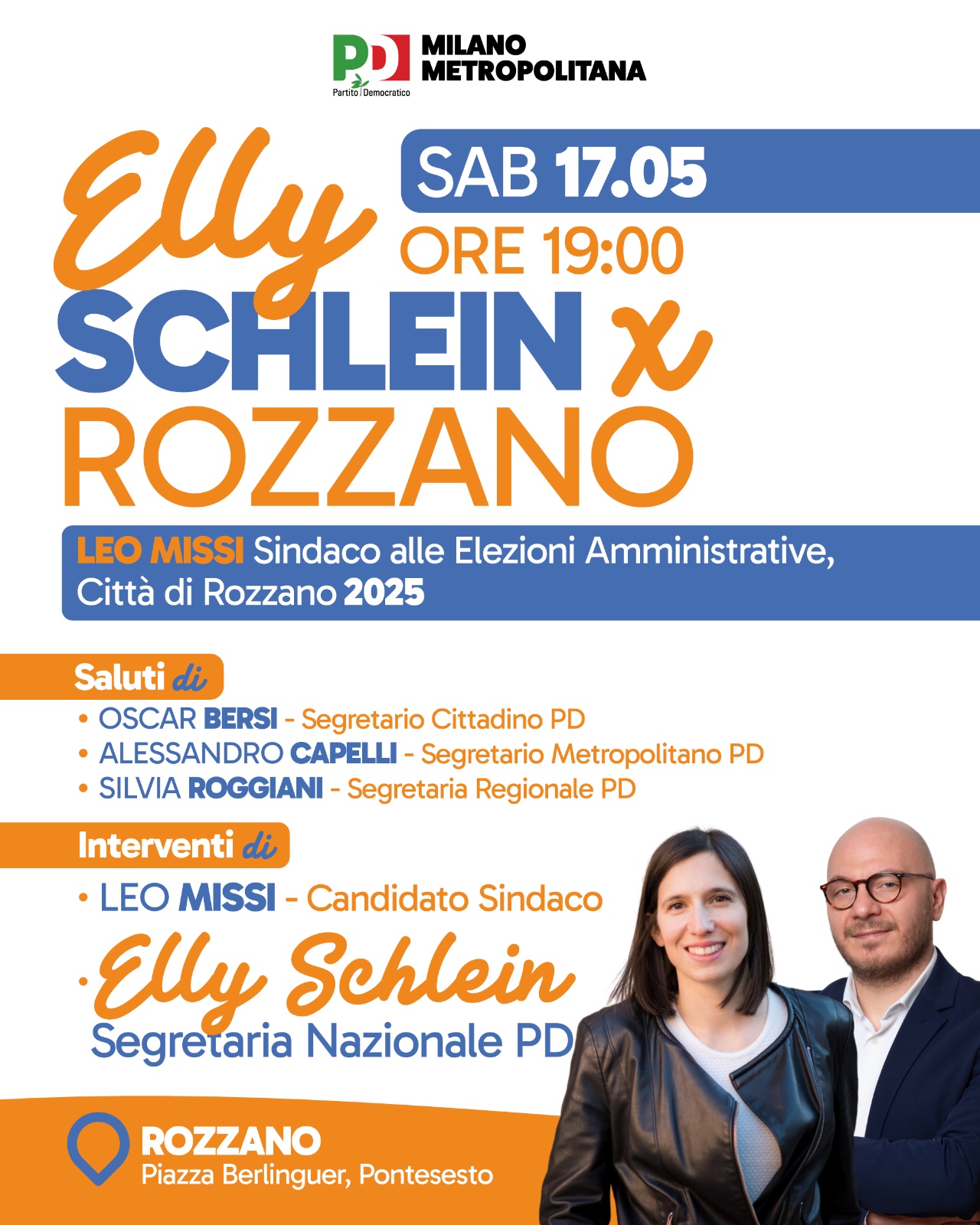 Elly Schlein a Rozzano