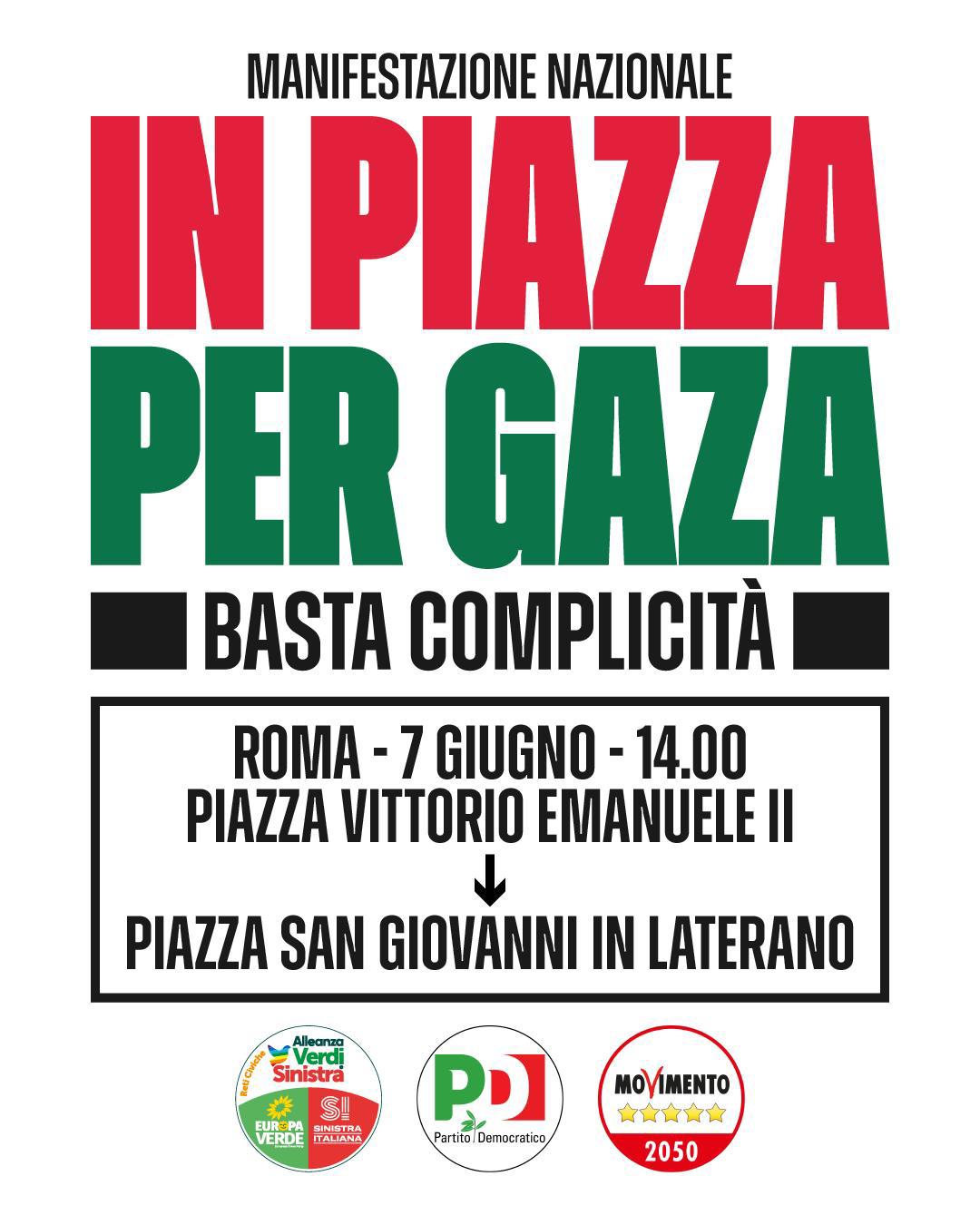 Elly Schlein in Piazza per Gaza - Manifestazione Nazionale