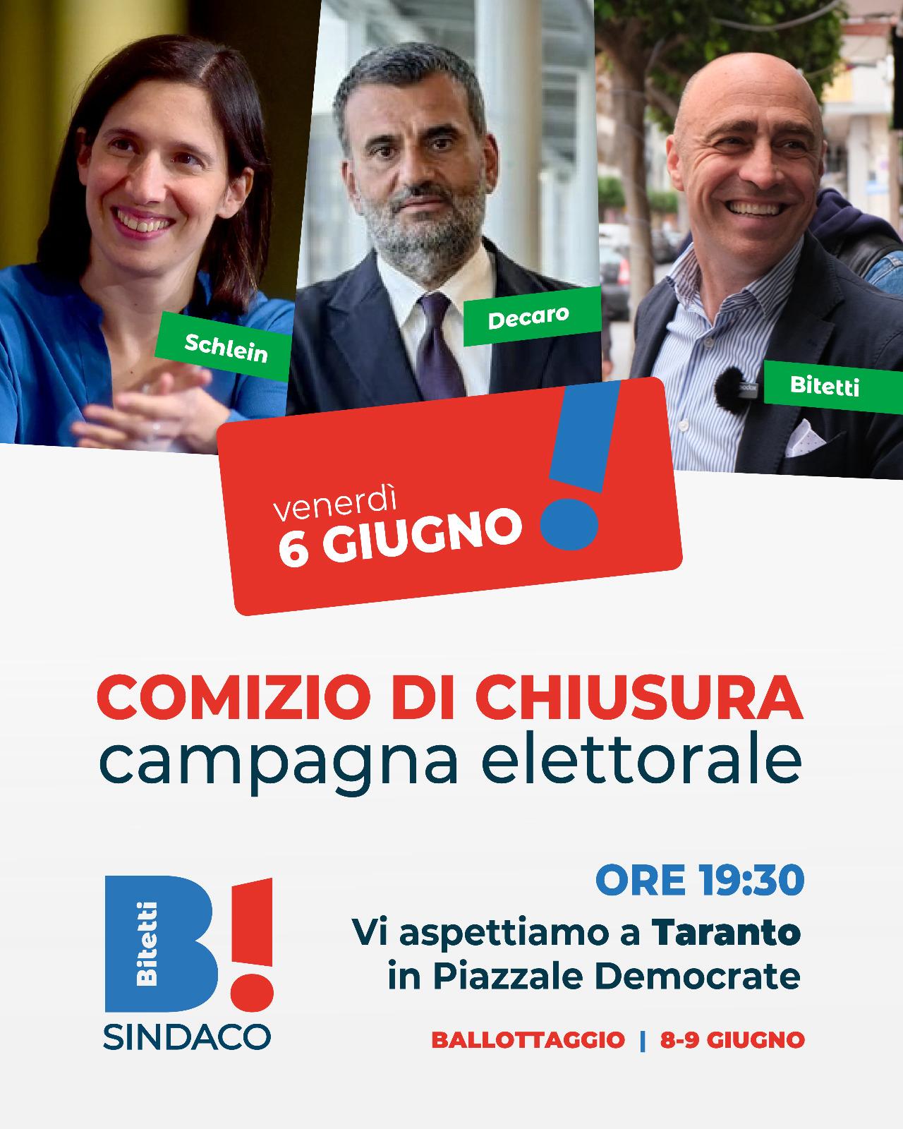 Elly Schlein a Taranto - Comizio di Chiusura