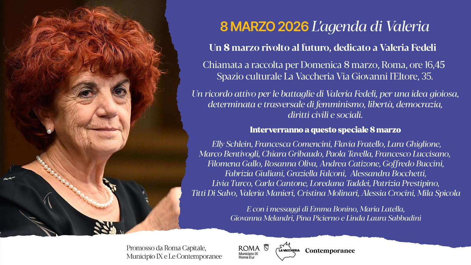 Elly Schlein - 8 marzo 2026 l'agenda di Valeria