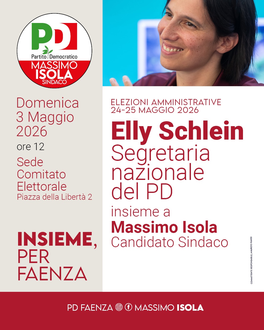 Elly Schlein a Faenza