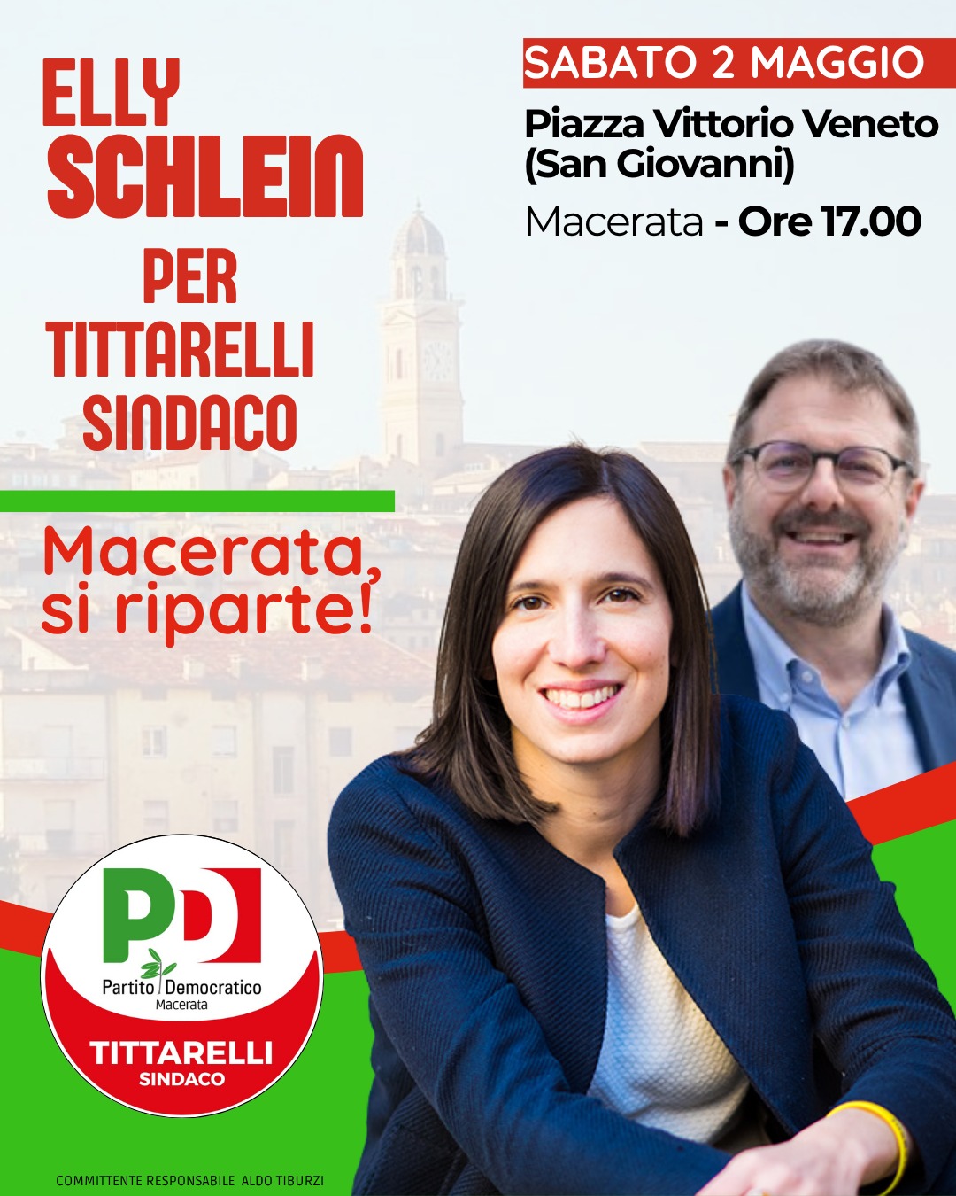 Elly Schlein a Macerata