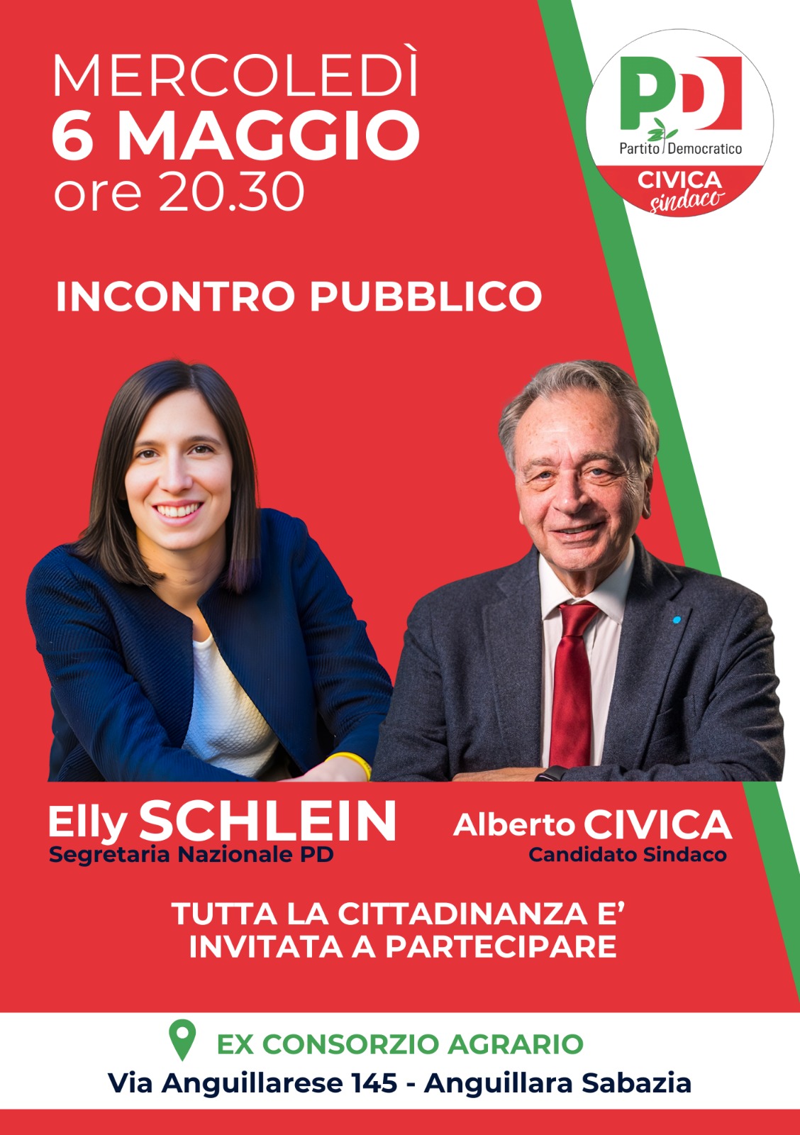 Elly Schlein ad Anguillara Sabazia