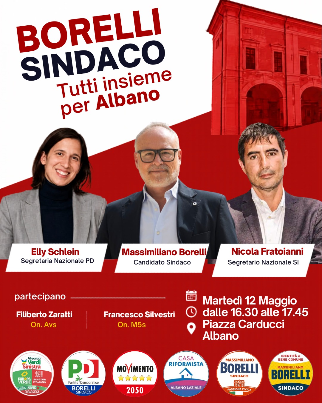 Elly Schlein ad Albano (Rm)
